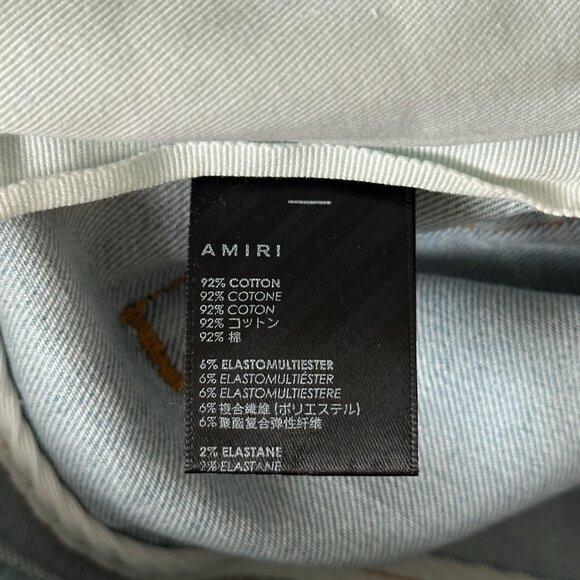 Amiri Light Indigo Distressed Painter Jeans - Picture 4 of 4